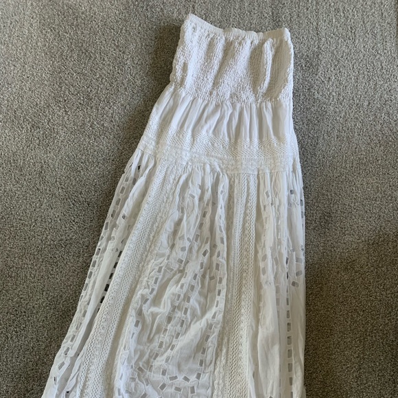 MICHAEL Michael Kors Smocked White Maxi Tube Dress - Picture 1 of 5